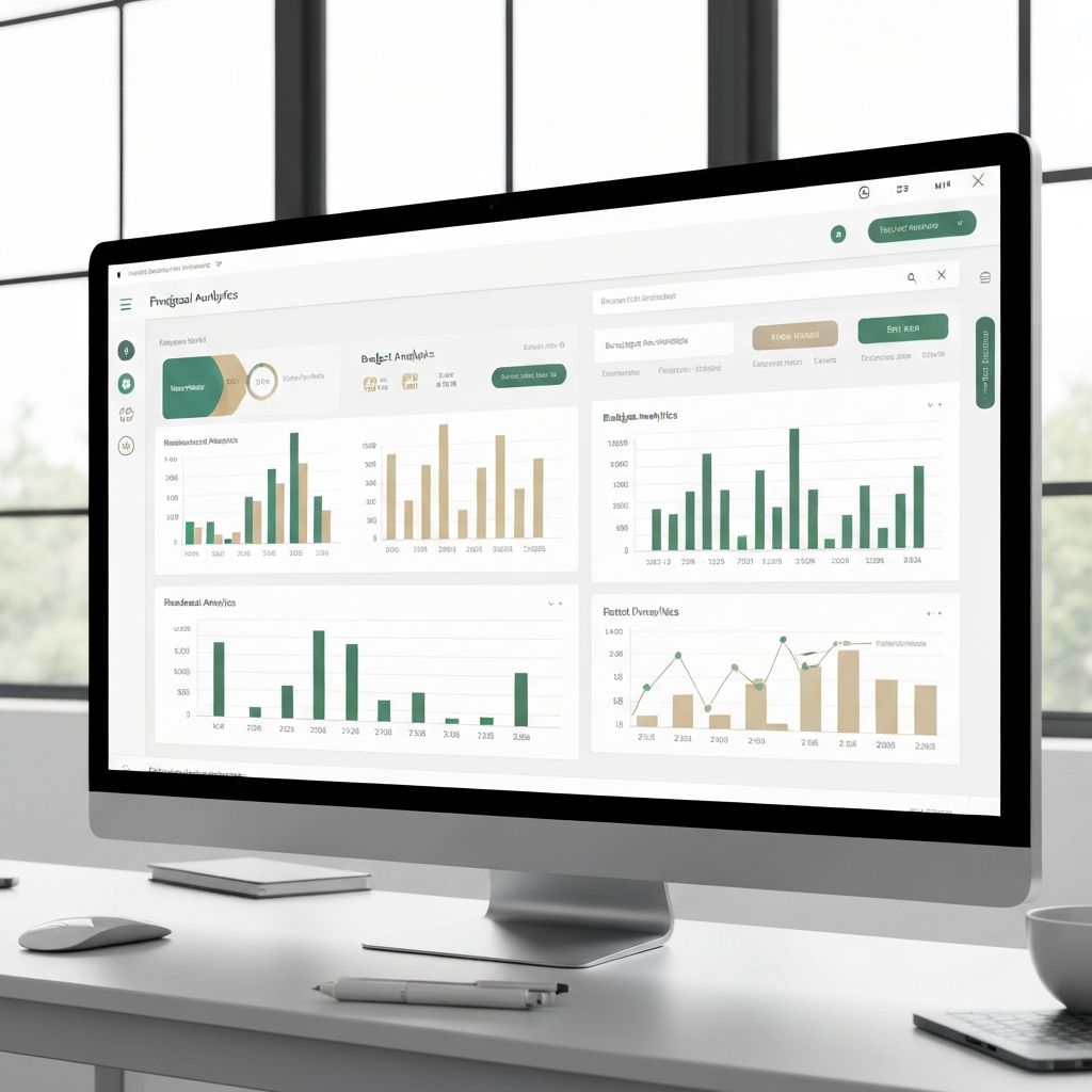 Dashboard financiero mostrando gráficos de rendimiento de inversiones, análisis de riesgo y planificación de presupuesto para profesionales de retail y e-commerce